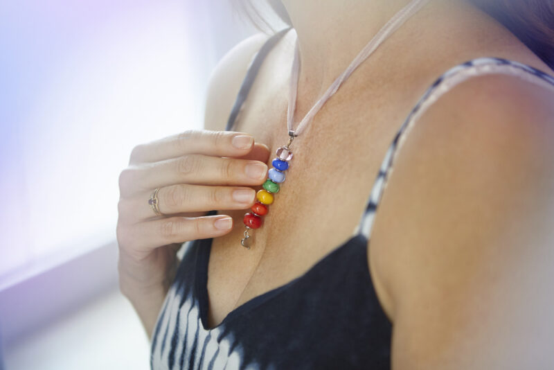 Véronique Meslay créatrice de bijoux en verre Collier Pendentif