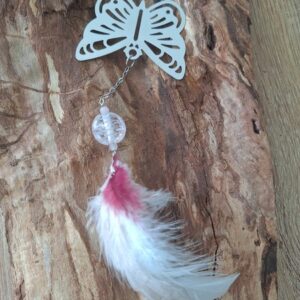 Marque pages plumes blanches et violettes