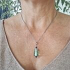 pendentif goutte vert émeraude